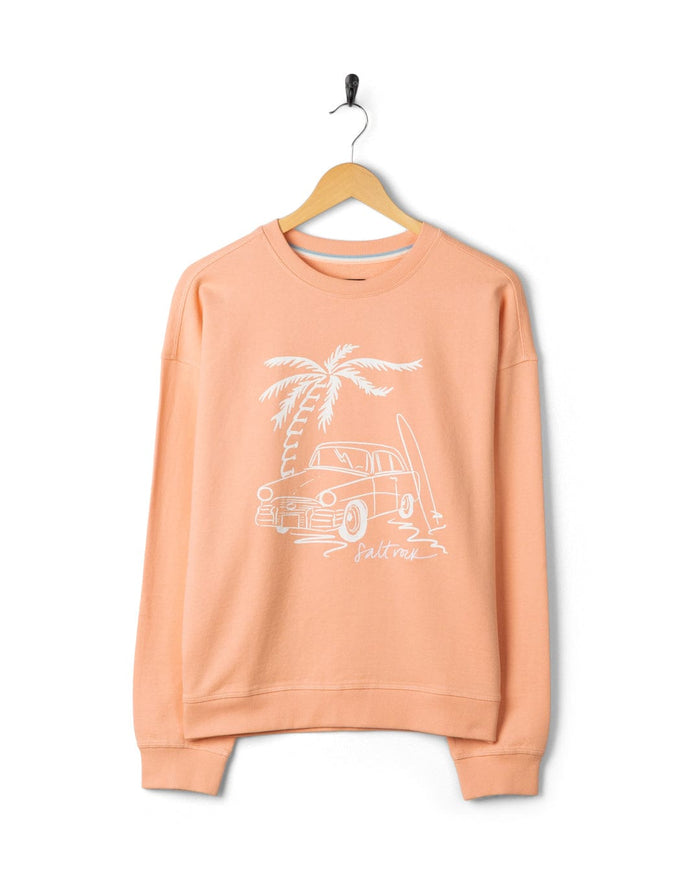 Driver Womens Oversized Sweat Top in Orange