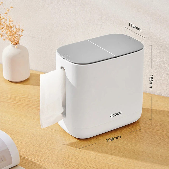 ECOCO Unique Tissue Organizer – 2-in-1 Tissue Dispenser & Mini Trash Bin – Home Hatch Pakistan