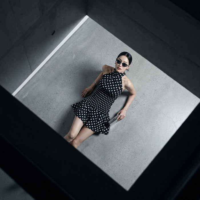 Ensemble top et jupe à pois femme - Mode coréenne chic