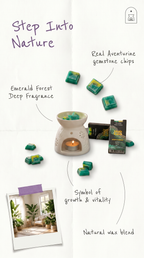 Emerald Forest Crystal Wax Melts Bar With Real Aventurine Gemstone Chips