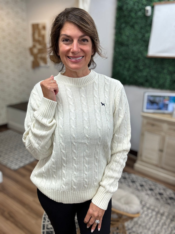Emma Cable Knit Sweater - Ivory