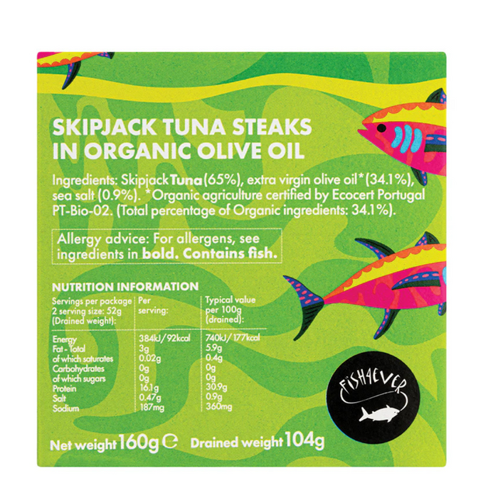 Fish 4 Ever Azores Skipjack Tuna Steaks In Olive Oil 160g