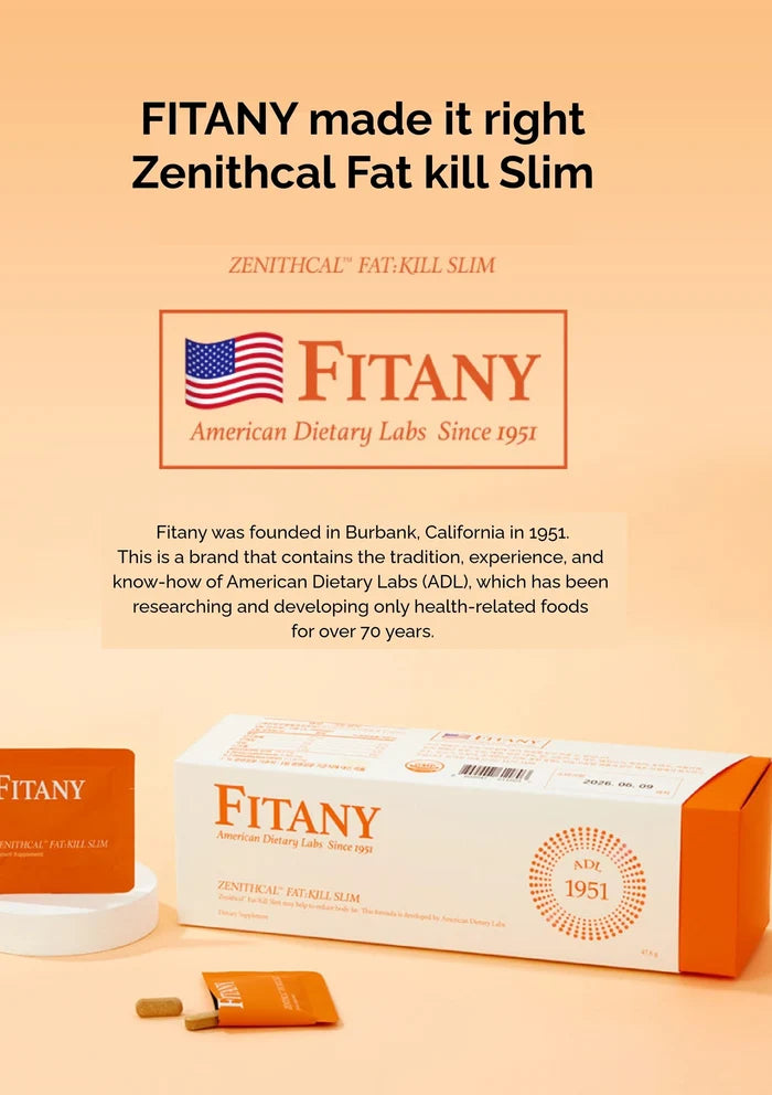 Fitany product packaging with branding and product details on a beige background