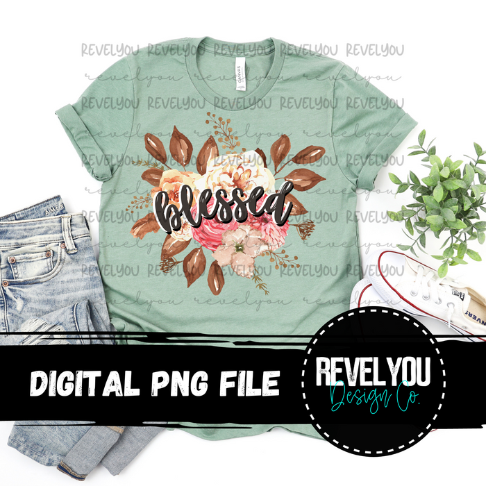 Floral Blessed - PNG