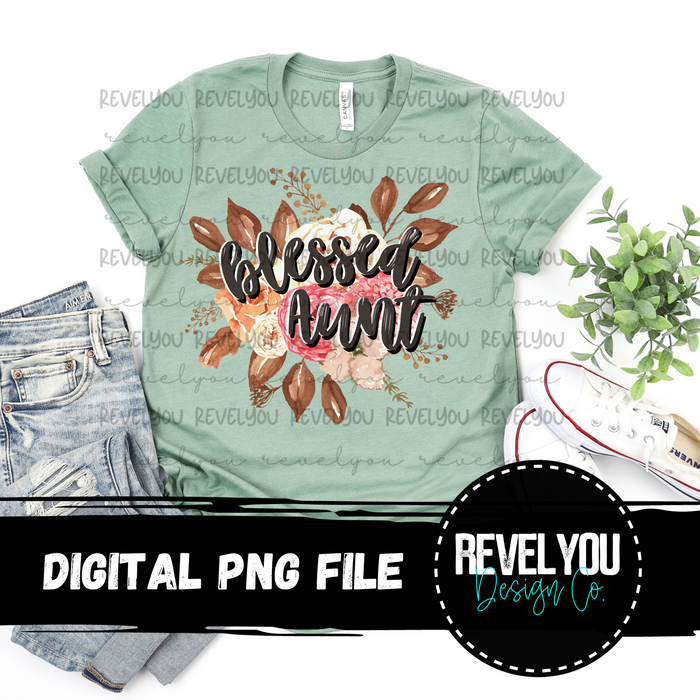 Floral Blessed Aunt - PNG