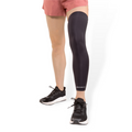 The BraceAbility full leg compression sleeve is copper infused, perfect for recovery for calf, thigh, or knee pain