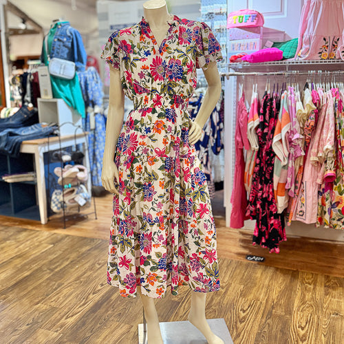 Fun Floral Midi Dress
