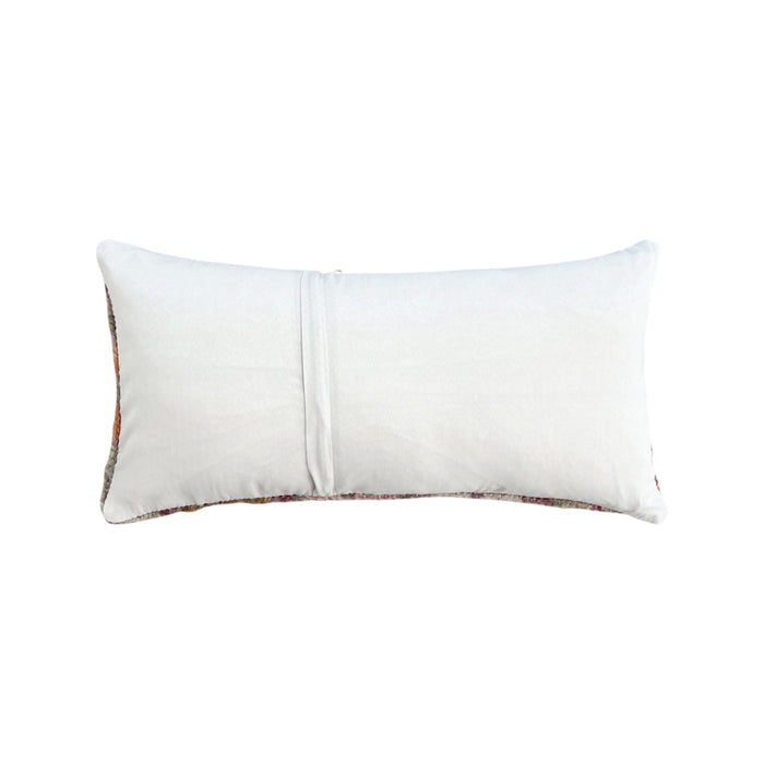 Handmade traditional Turkish oushak pillow cover made with vintage rugs 12x24 pastel