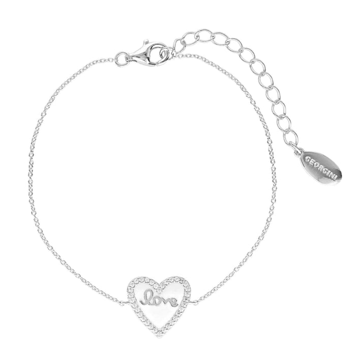 Georgini Bracelet Georgini Reflection Enamel Love Heart Bracelet Silver Brand