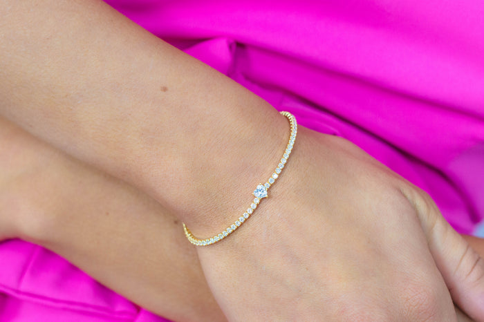 Georgini Bracelet Georgini Sweetheart Tennis Bracelet Gold 18cm Brand