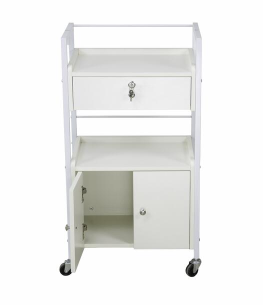Glam White Wooden Lock-Up trolley