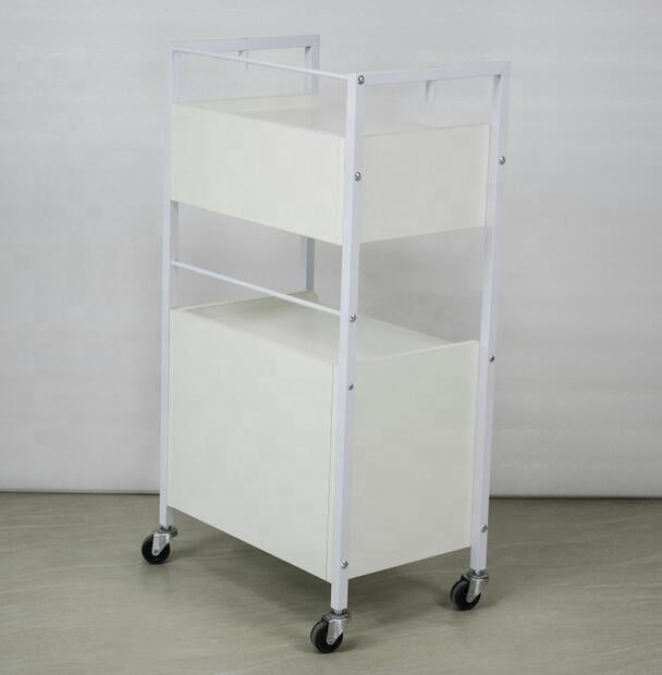 Glam White Wooden Lock-Up trolley