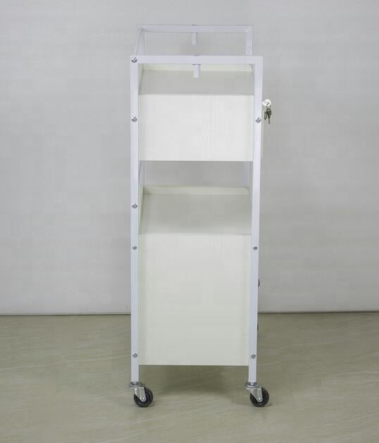 Glam White Wooden Lock-Up trolley