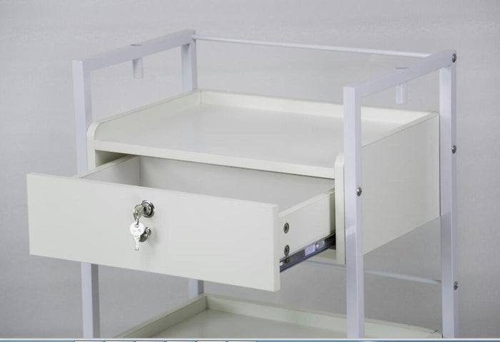 Glam White Wooden Lock-Up trolley
