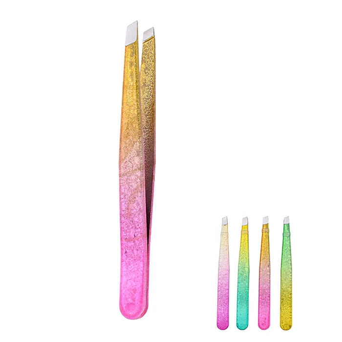 Glitter Glam Ombre Slanted Tweezers Set