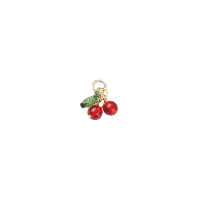 Gold Dangling Cherries Charm
