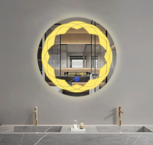 Half Floran Led Mirror With Touch Sensor & Dimmable (3 Led Lights Integrated)