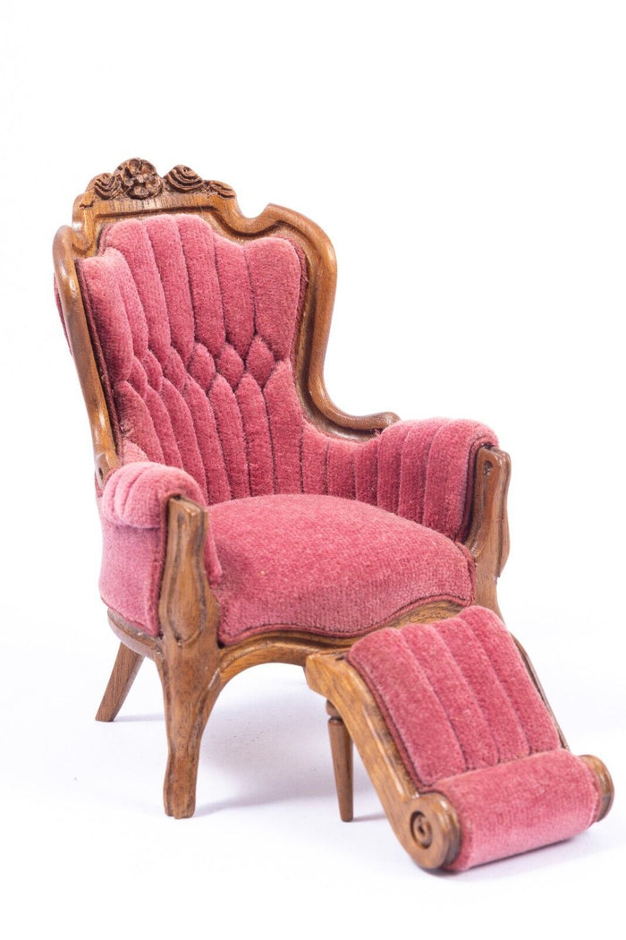 Handmade Leonetta Victorian Sofa & Chair Set with Ottoman
