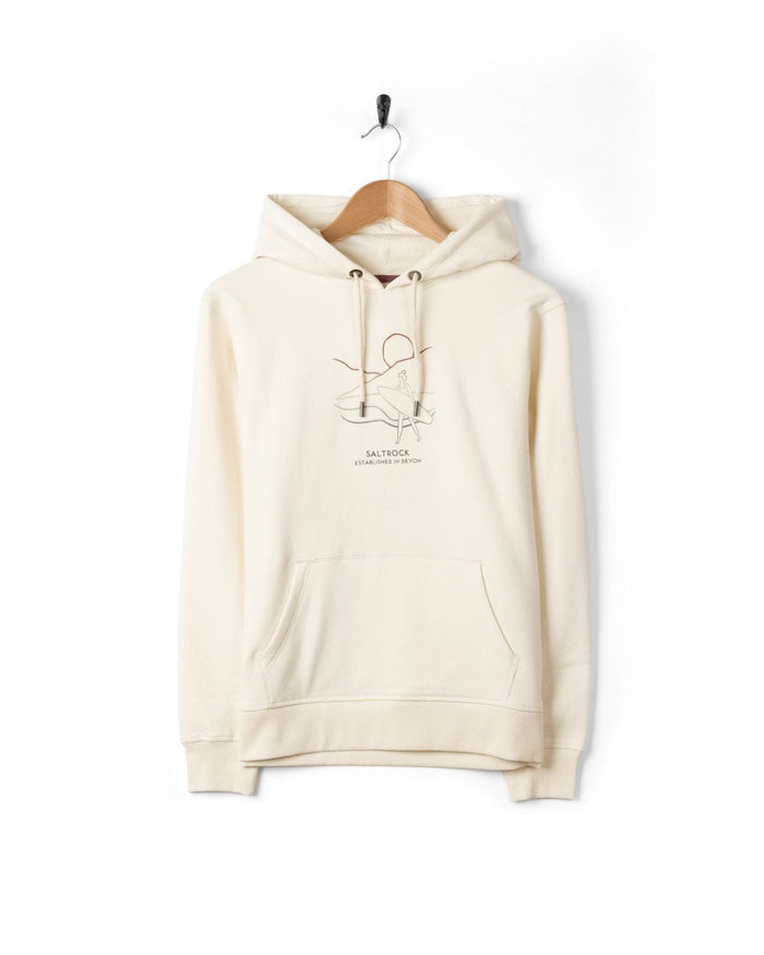 Happy Place Devon Womens Pop Hoodie in Cream