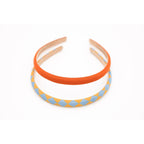 Headbands Set of 2 - Checks Laguna + Wheat