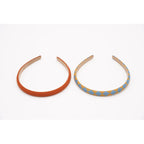 Headbands Set of 2 - Checks Laguna + Wheat