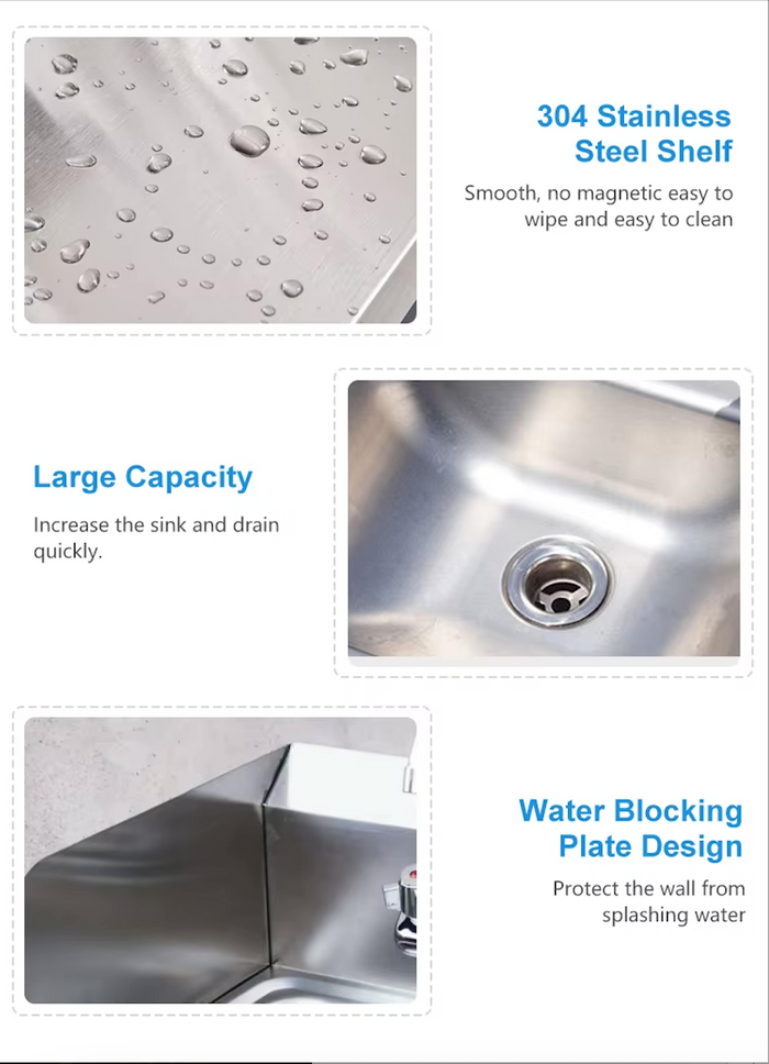 Hotel Equipment Stainless Steel Wall Mount Small Hand Washing Sink