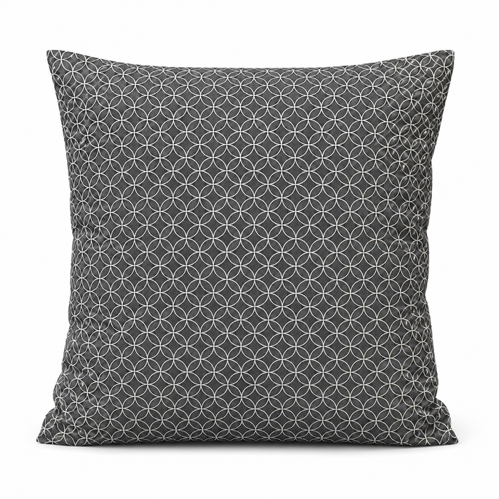 Japanese Cushion Cover Shippo Pattern Gray - 20 x 20