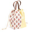 Japanese Kinchaku Bag Handwoven Linen Sarasa
