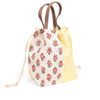 Japanese Kinchaku Bag Handwoven Linen Sarasa