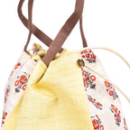 Japanese Kinchaku Bag Handwoven Linen Sarasa
