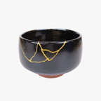 Japanese Matcha Bowl – Black Kintsugi