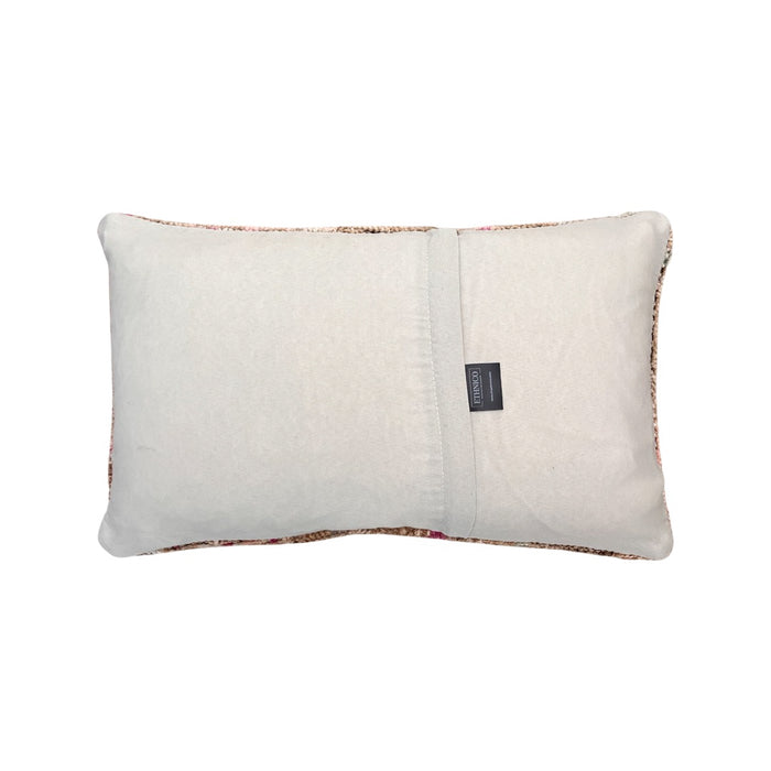 Handmade traditional Turkish oushak pillow cover made with vintage rugs 12x20 pastel