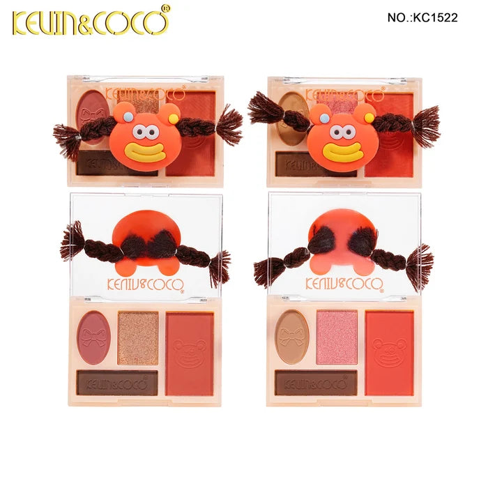 Kevin & Coco - Rainbow Twisty Braid Eyeshadow & Blush Palette Set - Orange