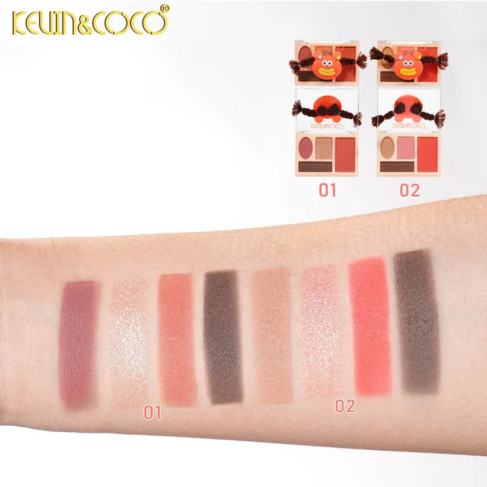 Kevin & Coco - Rainbow Twisty Braid Eyeshadow & Blush Palette Set - Orange