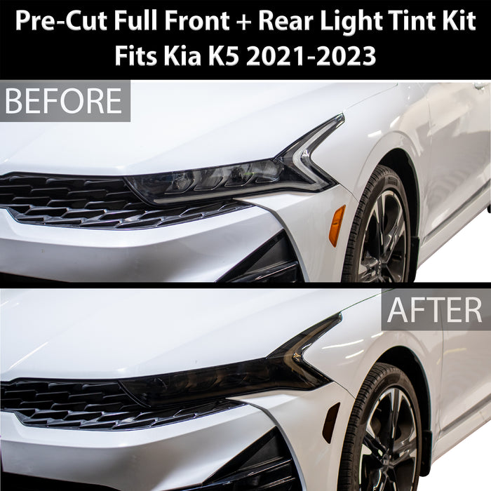 Headlight Taillight Precut Smoked PPF Tint Kit Film Overlay Fits Kia K5 2021 - 2024 - Bogar Tech Designs