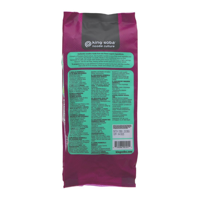 King Soba Organic Fairtrade Vermicell Noodles 250g