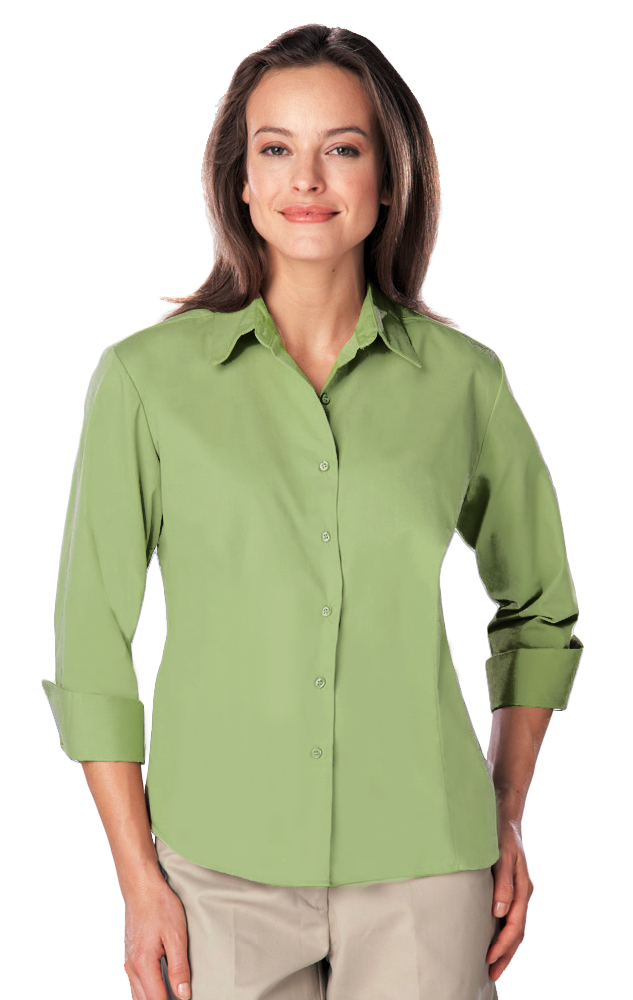 Ladies' 3/4 Sleeve Poplin Shirt
