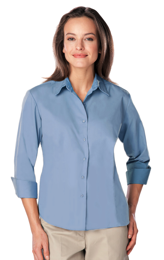 Ladies' 3/4 Sleeve Poplin Shirt