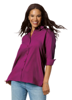 Ladies' 3/4 Sleeve Poplin Swing Shirt