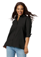 Ladies' 3/4 Sleeve Poplin Swing Shirt
