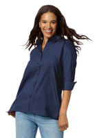Ladies' 3/4 Sleeve Poplin Swing Shirt