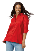 Ladies' 3/4 Sleeve Poplin Swing Shirt