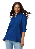 Ladies' 3/4 Sleeve Poplin Swing Shirt