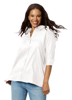 Ladies' 3/4 Sleeve Poplin Swing Shirt