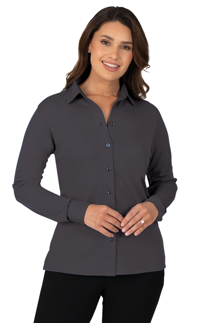 Ladies' Knit Stretch Woven Shirt