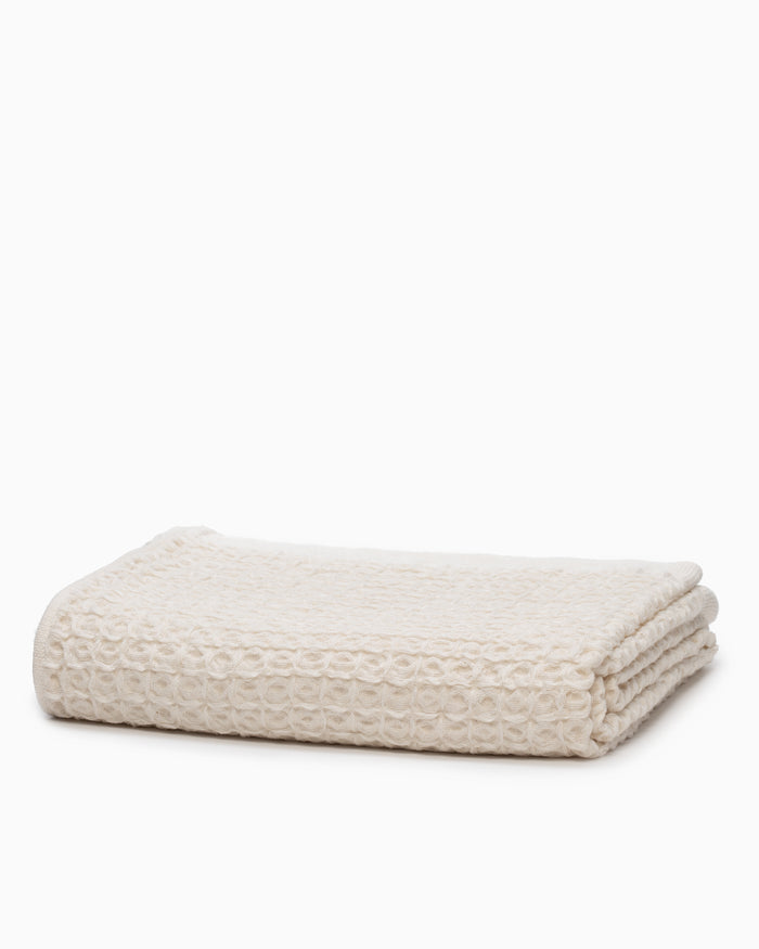 Lattice Linen Bath Towel - Ivory