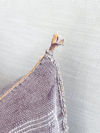 Artisanal Handmade Moroccan embroidered cactus silk sabra pillow handwoven purple