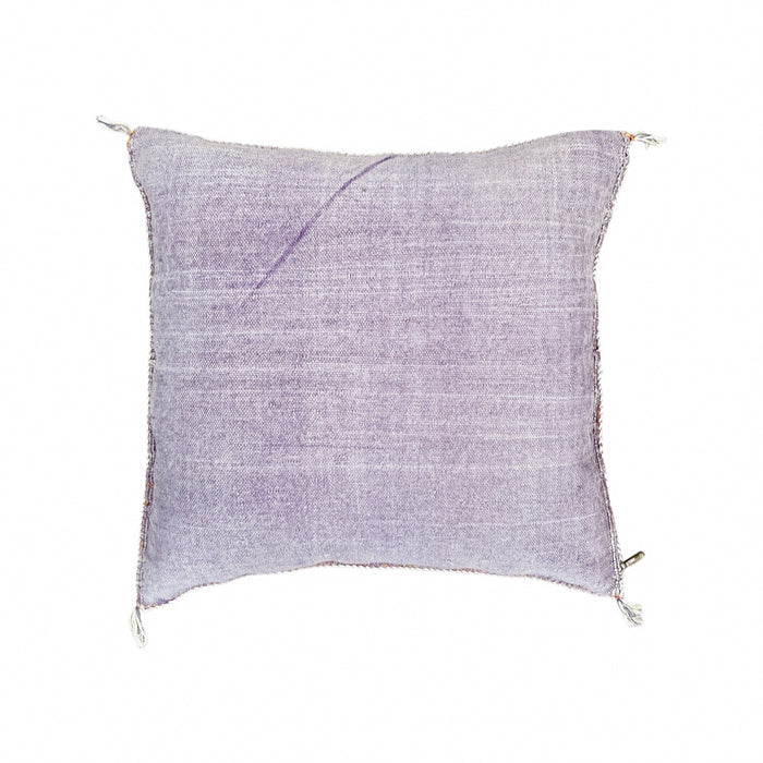 Artisanal Handmade Moroccan embroidered cactus silk sabra pillow handwoven purple