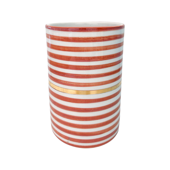 orange striped handmade moroccan vase