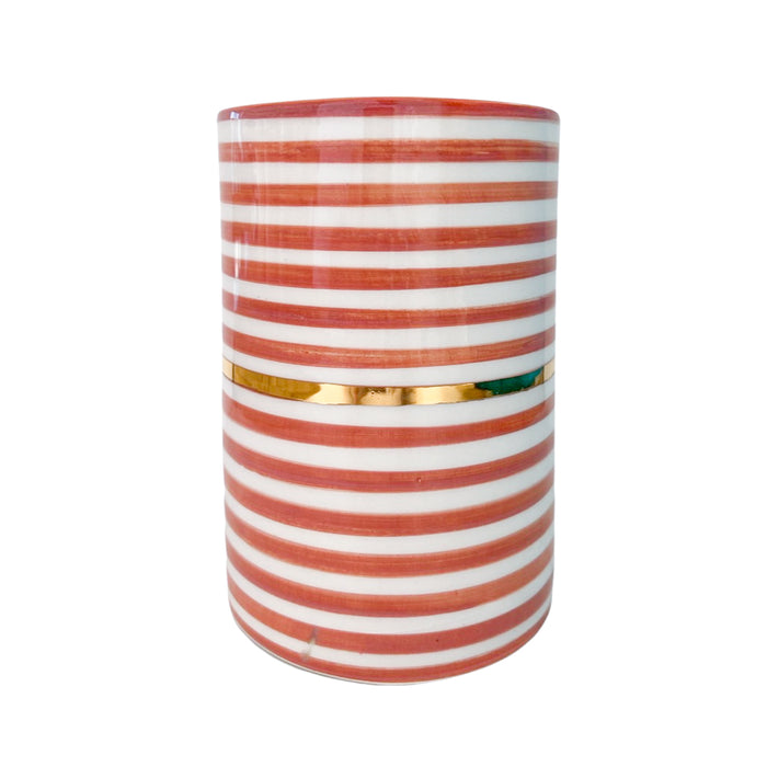 Layla Moroccan Vase in Paprika Stripe
